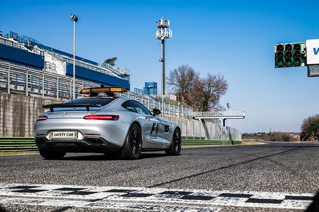 The rear of the Mercedes-Benz AMG GT S F1 safety car