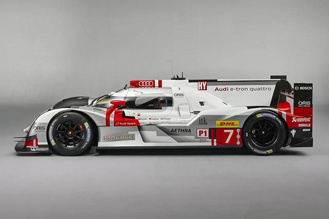 The side of the 2015 Audi R18 e-tron quattro