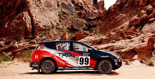 The side profile of the RAV4 rally car