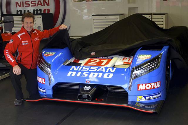 Mark Blundell and the retro livery of the Nissan GT-R LM Nismo