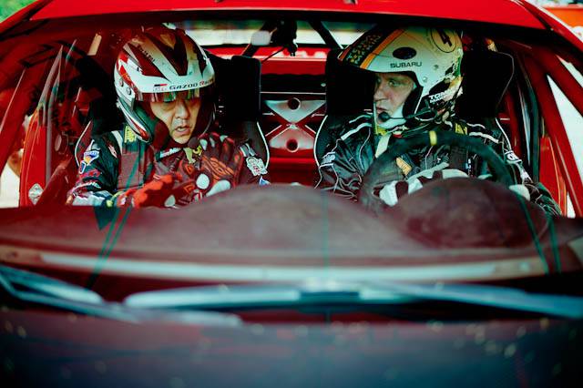 Akio Toyoda and Tommi Makinen