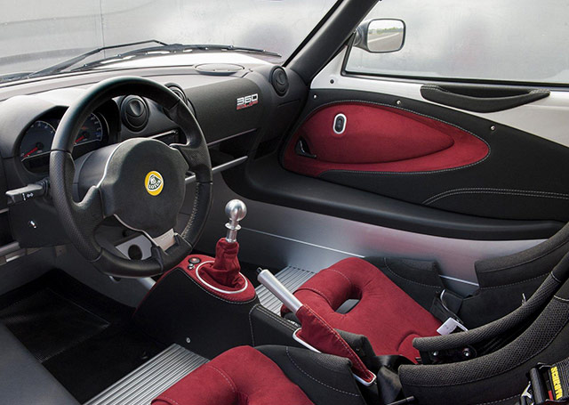 Interior of the limited edition Lotus Exige 360 Cup