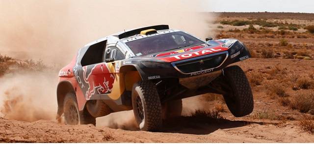 Stephane Peterhansel leads Peugeot