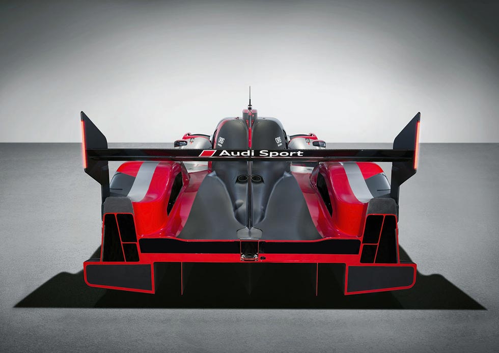 Rear of the 2016 Audi R18 LMP1 racecar