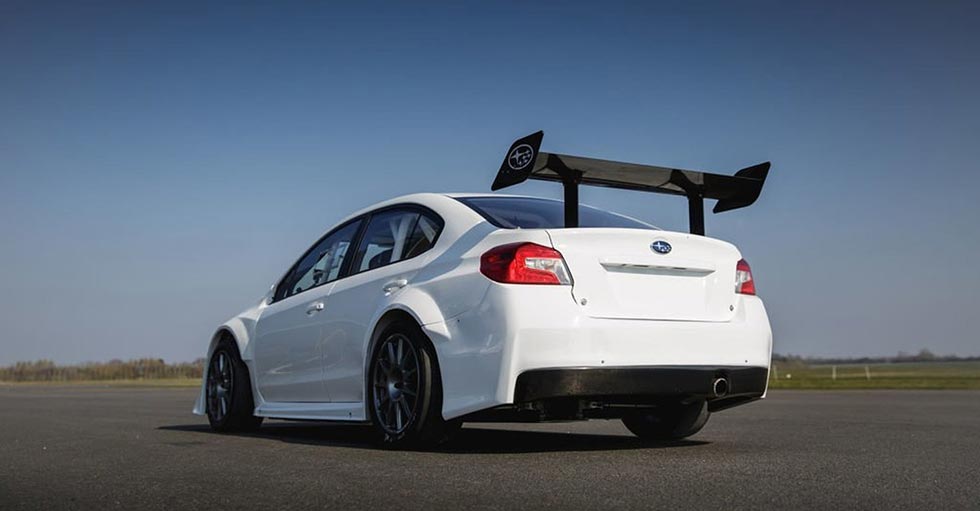 Rear quarter of the Subaru Prodrive WRX STI