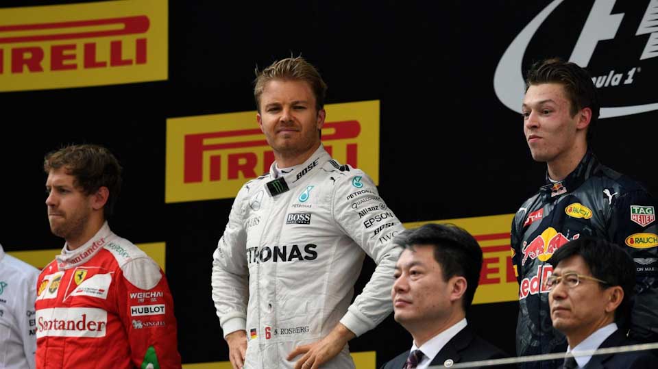 Podium finishers of 2016 Chinese GP