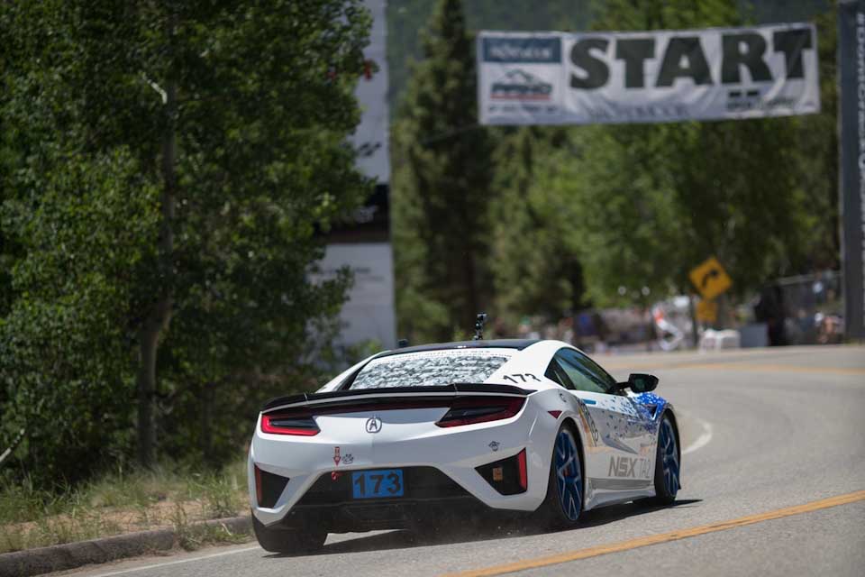 2017 Acura NSX crosses the start