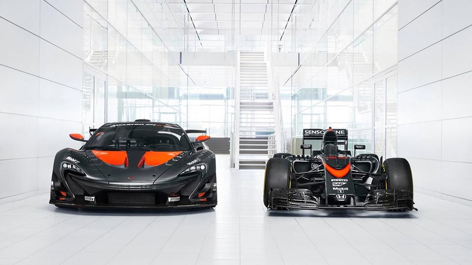 Front fascia of the two McLarens