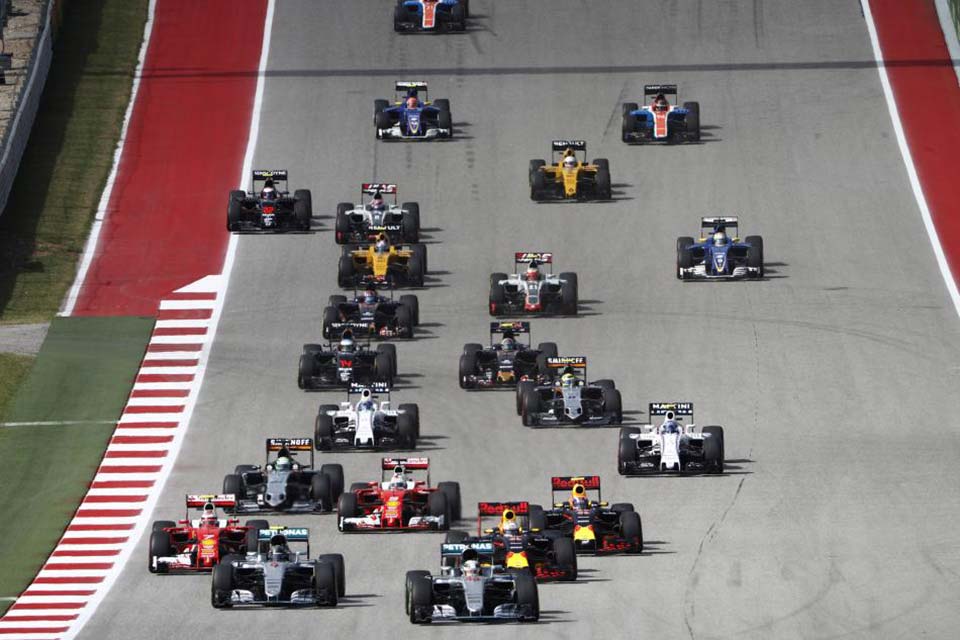 Starting grid of the 2016 F1 US Grand Prix