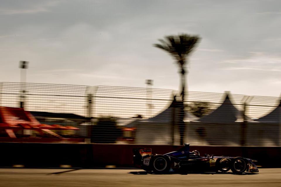 DS Virgin Racing's Sam Bird taking second in Morocco
