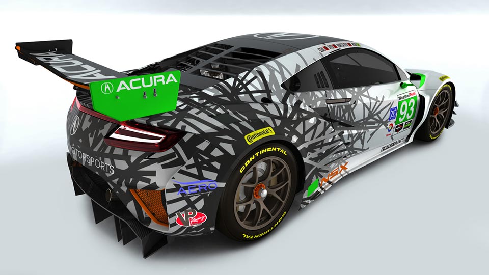 The Acura NSX GT3 bound for Rolex 24 of Daytona