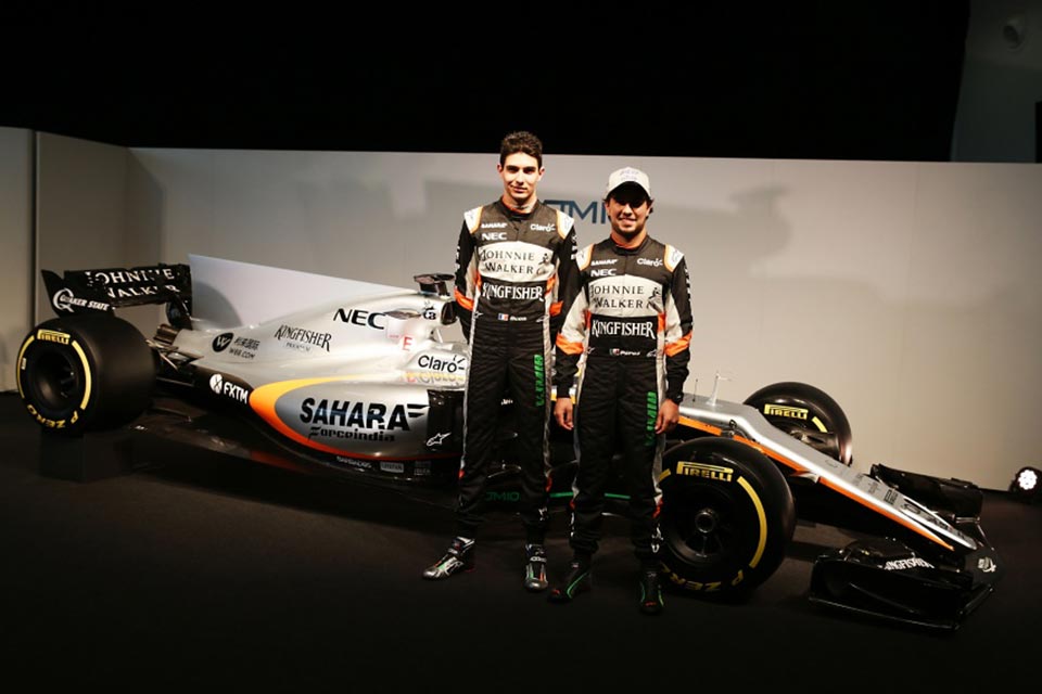Esteban Ocon and Sergio Perez drive for Force India