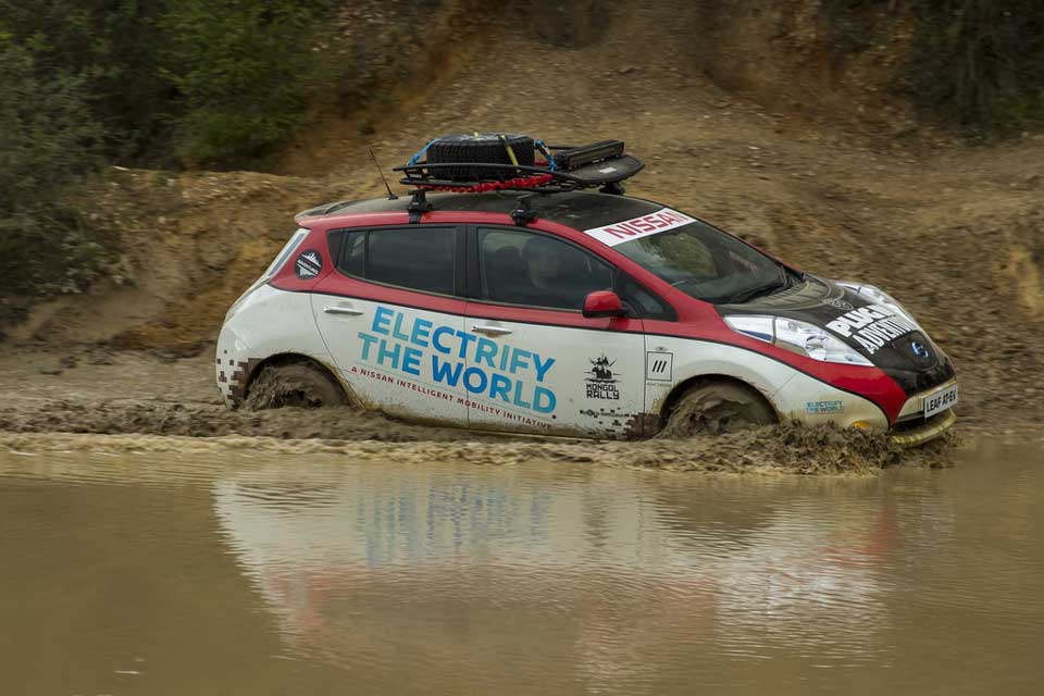 Nissan takes the Leaf EV off-roading in the Mongol Rally 
