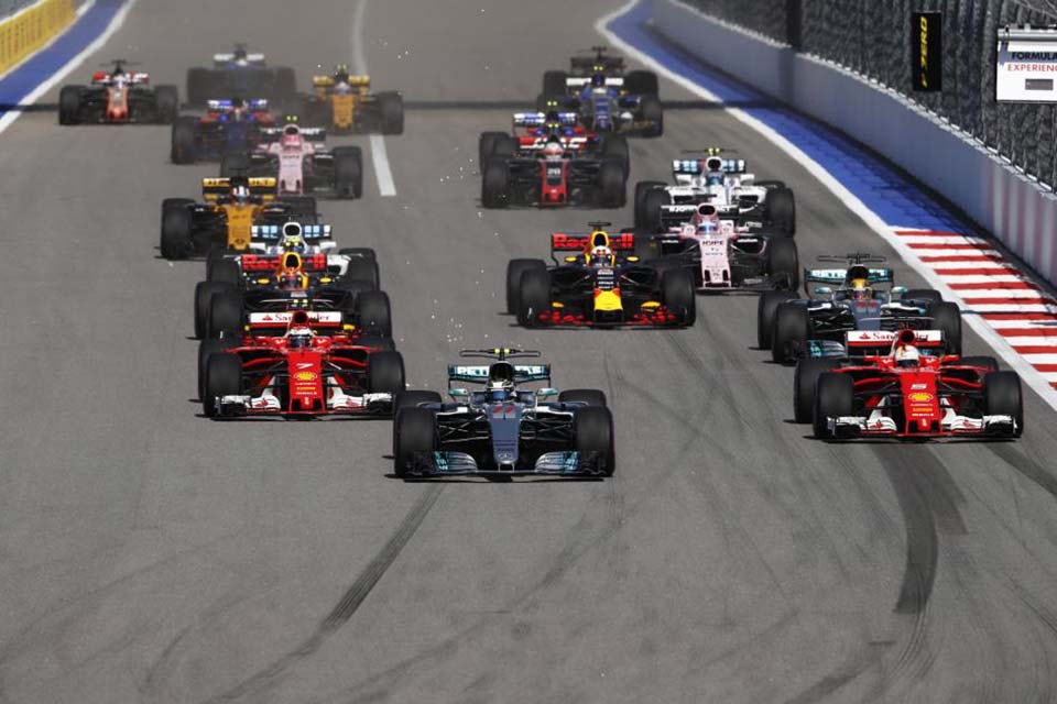 The grid action at the 2017 Russian Grand Prix