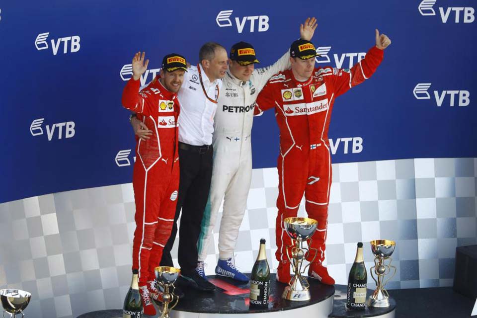 Bottas, Vettel and Raikkonen, the top three finishers