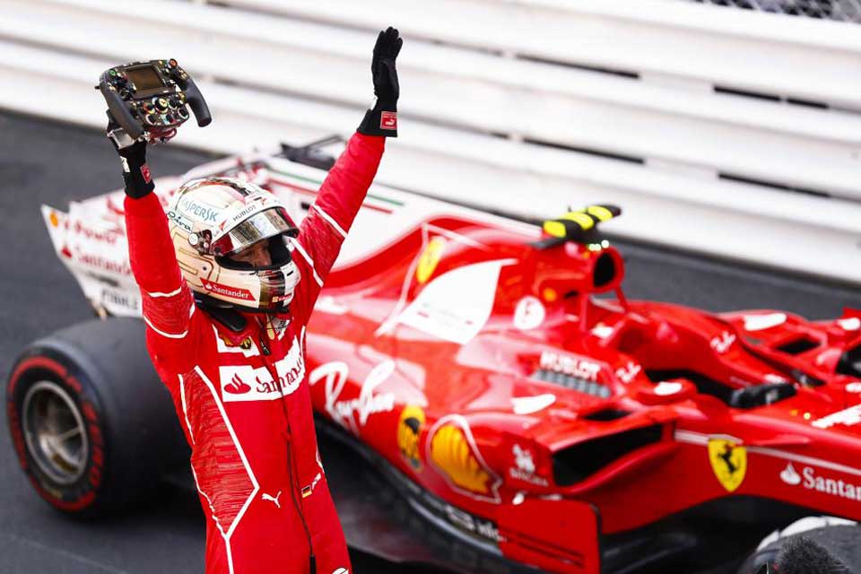Sebastian Vettel leads Ferrari 1-2 at 2017 Monaco Grand Prix