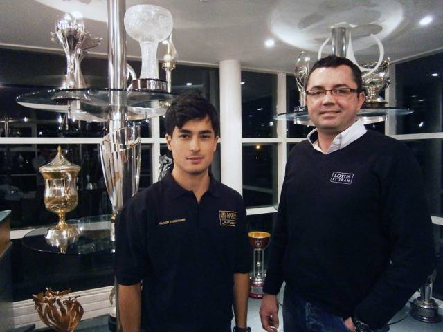 Marlon Stockinger with Team Principal Eric Boullier