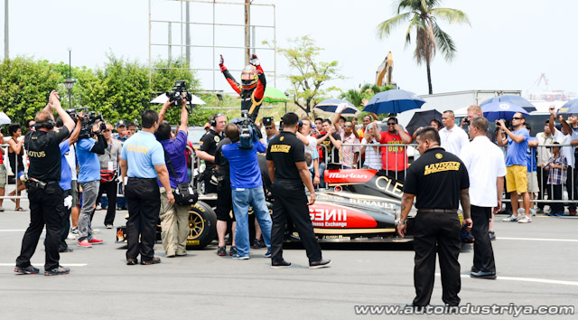 Marlon Stockinger waves to fans