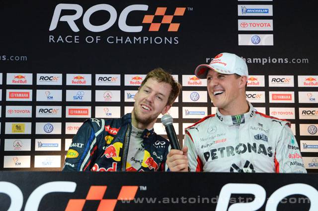 Sebastian Vettel and Michael Schumacher