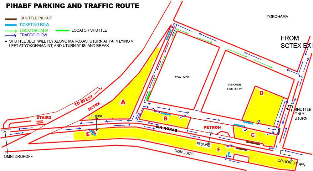 Parking and Traffic Route info