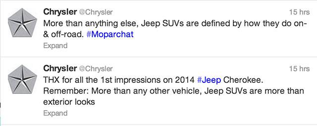 Tweet by Chrysler