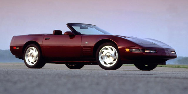 A 1993 40th Anniversary Corvette Convertible in Ruby Red was one of the cars damaged by the sinkhole at the National Corvette Museum