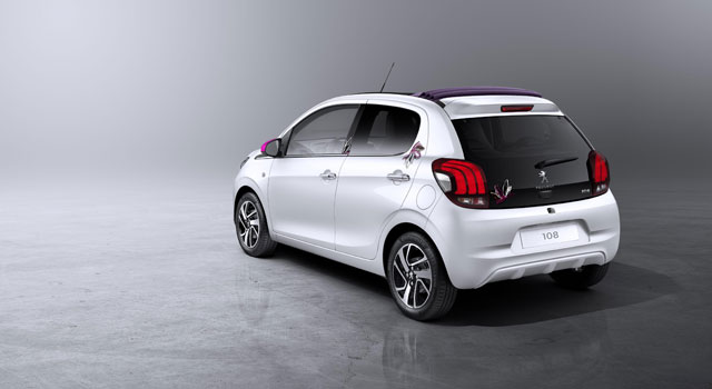 The rear of the Peugeot 108