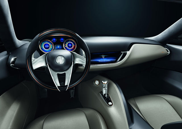 The minimalist interior of the Maserati Alfieri concept