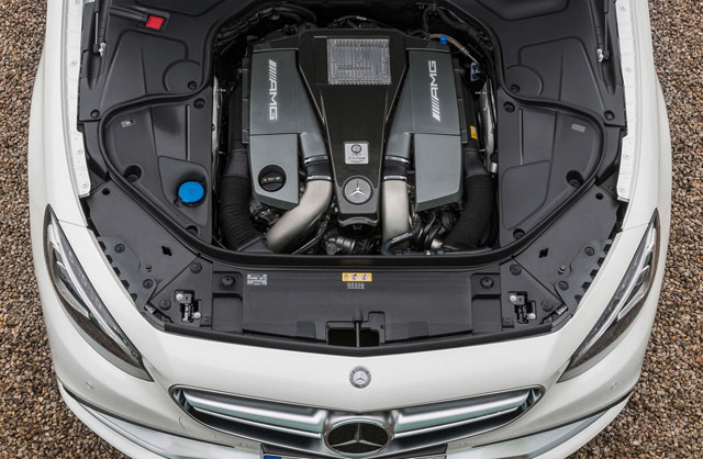 The engine of the Mercedes-Benz S 63 AMG Coupe
