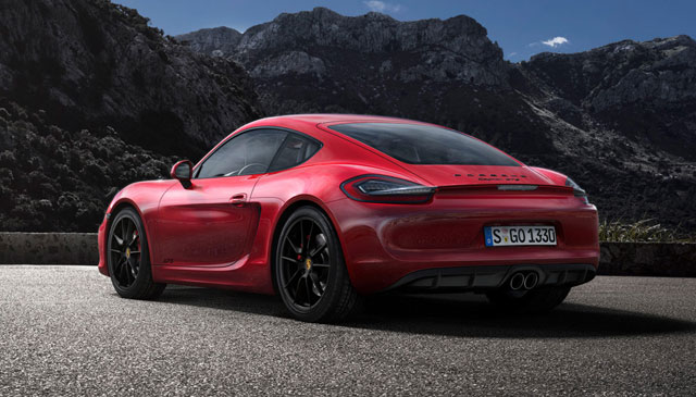 The rear of the Porsche Cayman GTS