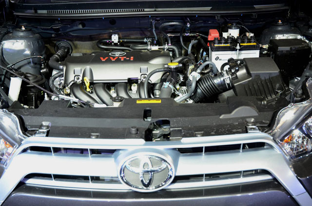 The engine of the 2014 Toyota Yaris