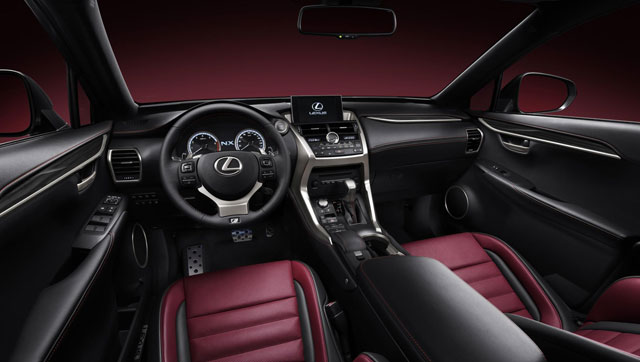 The interior of the Lexus NX 300h hybrid
