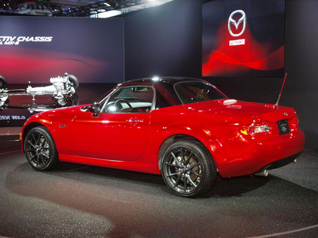 The Mazda MX-5 Miata 25th anniversary edition at the 2014 New York International Auto Show
