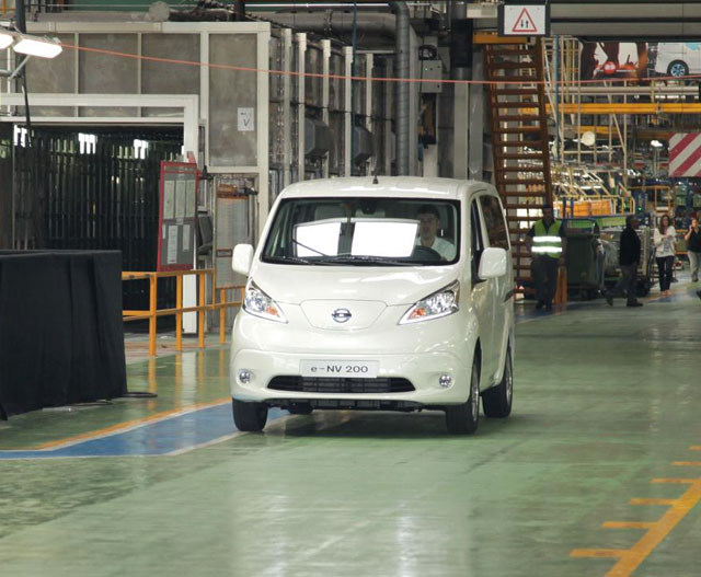 The Nissan e-NV200 electric vehicle rolls off the plant in Barcelona