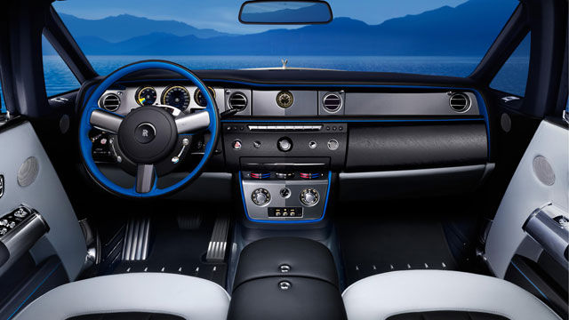 The interior of the Rolls-Royce Phantom Drophead Coupe Waterspeed Collection