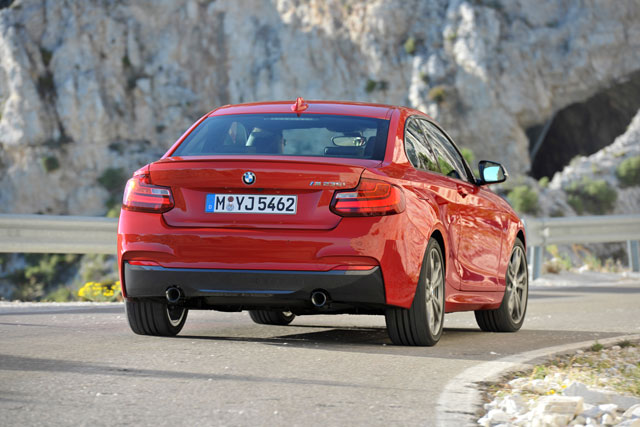 The rear of the 2014 BMW M235i
