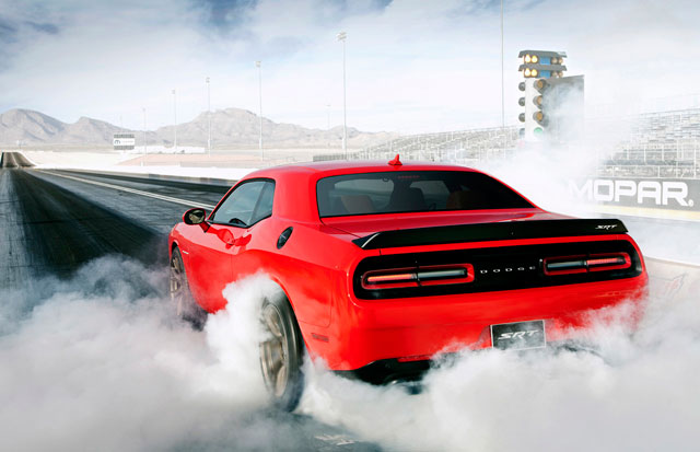 The rear of the 2015 Dodge Challenger SRT Hellcat