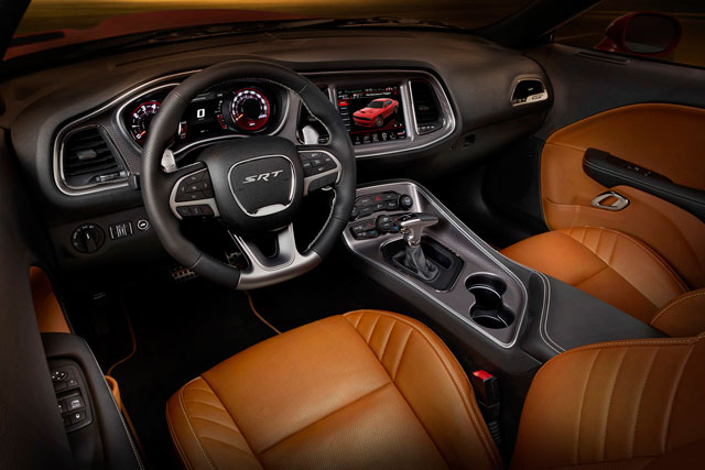 The interior of the 2015 Dodge Challenger SRT Hellcat