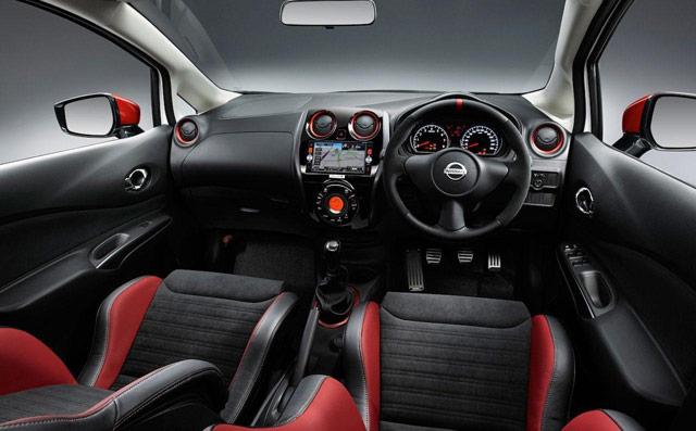 The interior of the Nissan Note Nismo