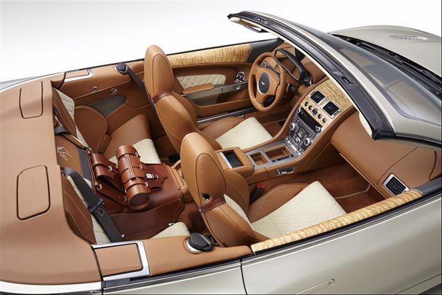 The interior of the DB9 Volante courtesy of Q by Aston Martin