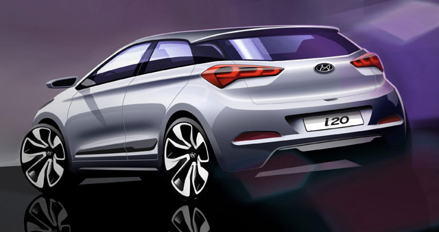 The rear of the next-gen Hyundai i20