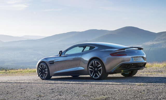 Rear shot of the Vanquish in Tungsten Silver