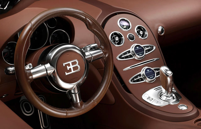 The interior of the Bugatti Veyron Ettore Bugatti special edition