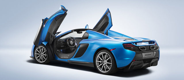 Rear and side view of the McLaren MSO 650S Spider