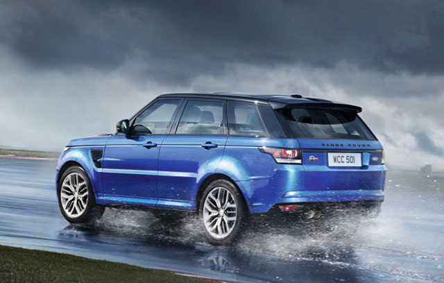 The rear of the 2015 Range Rover Sport SVR