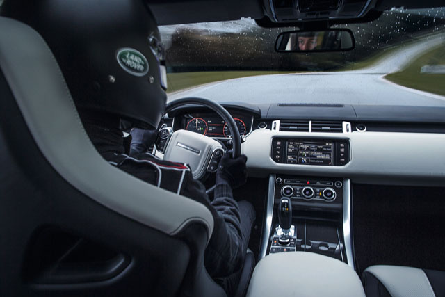 The interior of the 2015 Range Rover Sport SVR