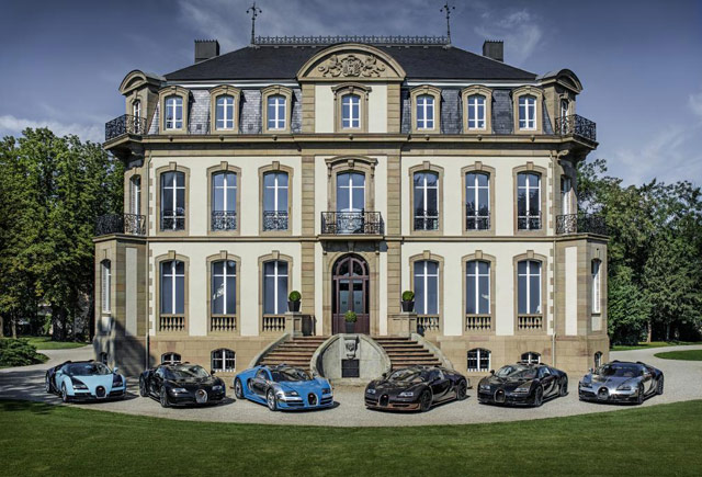 The six Legend Edition cars of Bugatti