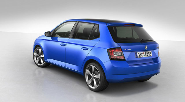 Rear quarter view of the Skoda Fabia