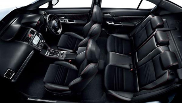 The interior of the 2015 Subaru WRX S4