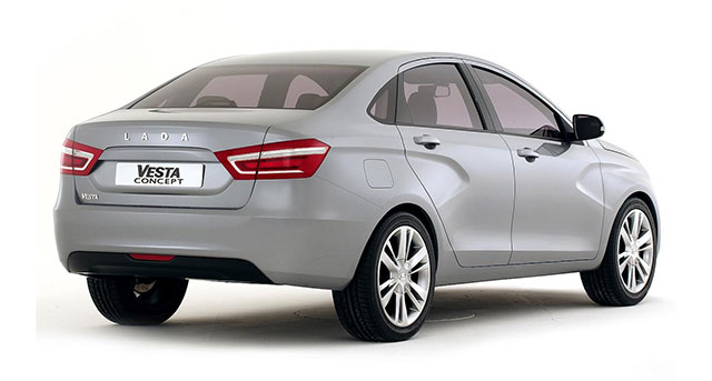 Rear quart shot of the Lada Vesta concept